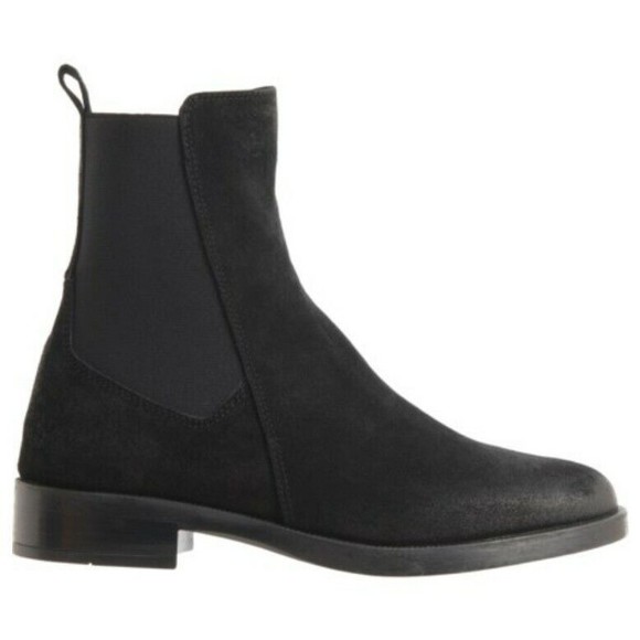 Emanuele Crasto Ankle Chelsea Boots Black ITALY Suede Leather Women 7.5 /38 NEW
